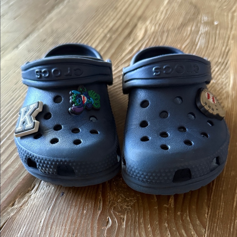 CROCS Kids Navy Water Shoes with Charms